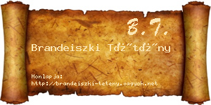 Brandeiszki Tétény névjegykártya